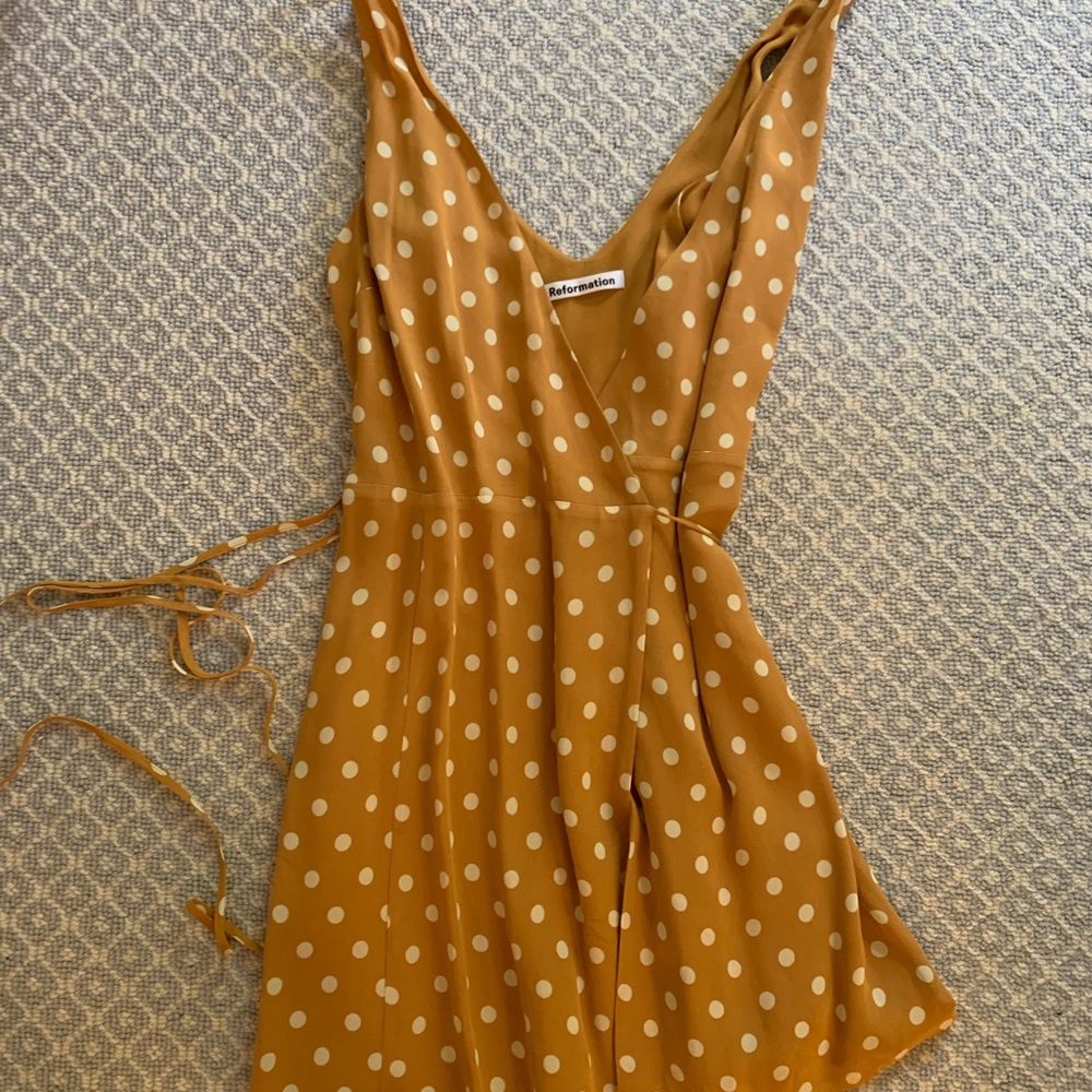 Reformation Polka Dot Wrap Dress!